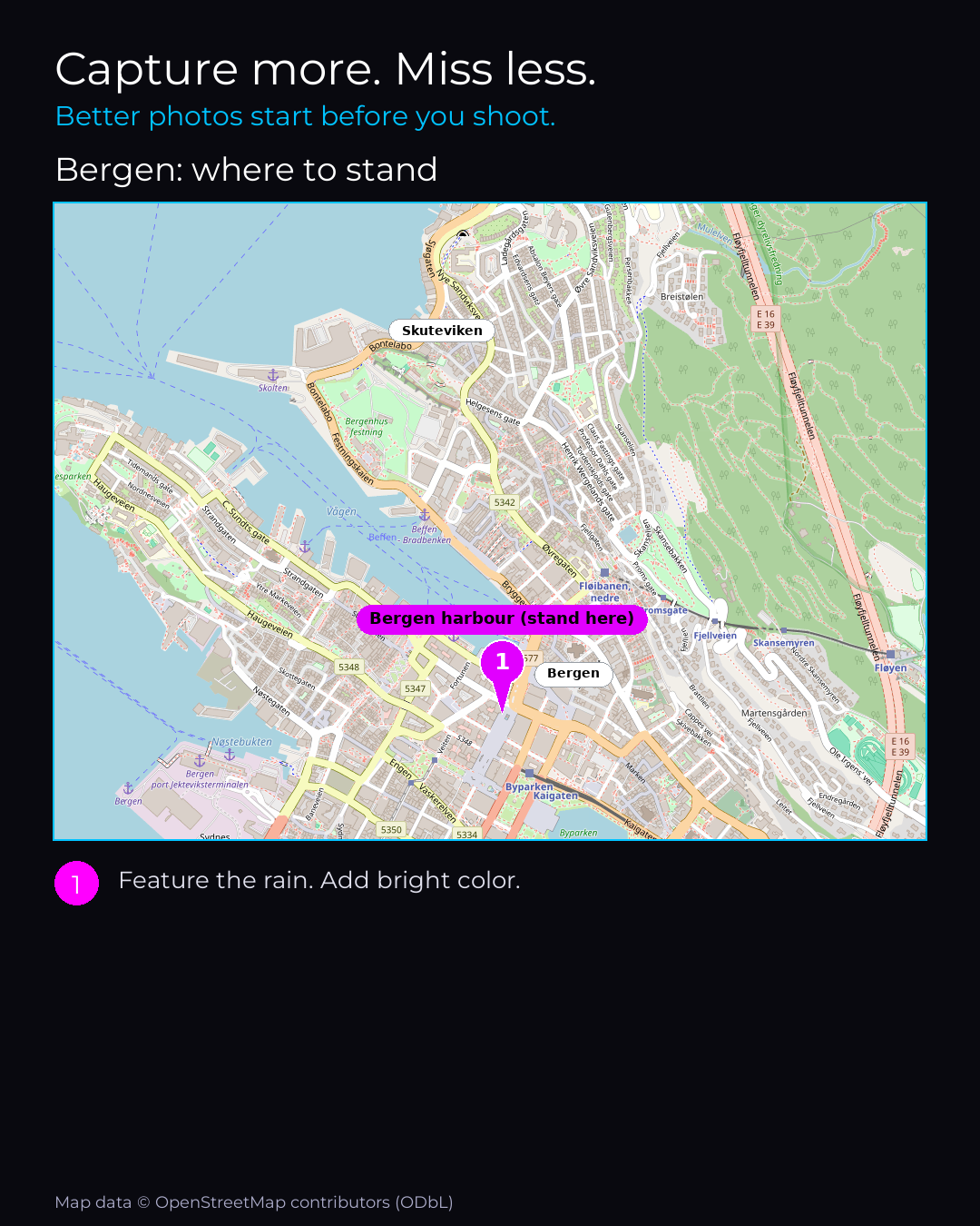 Shot map of Bergen