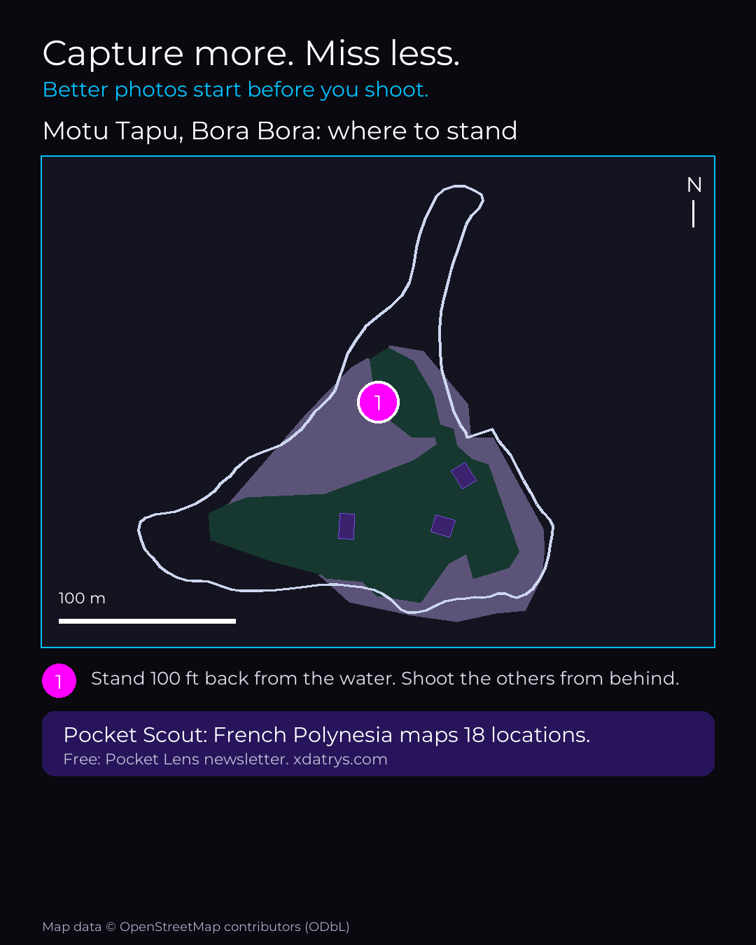 Shot map of Bora Bora