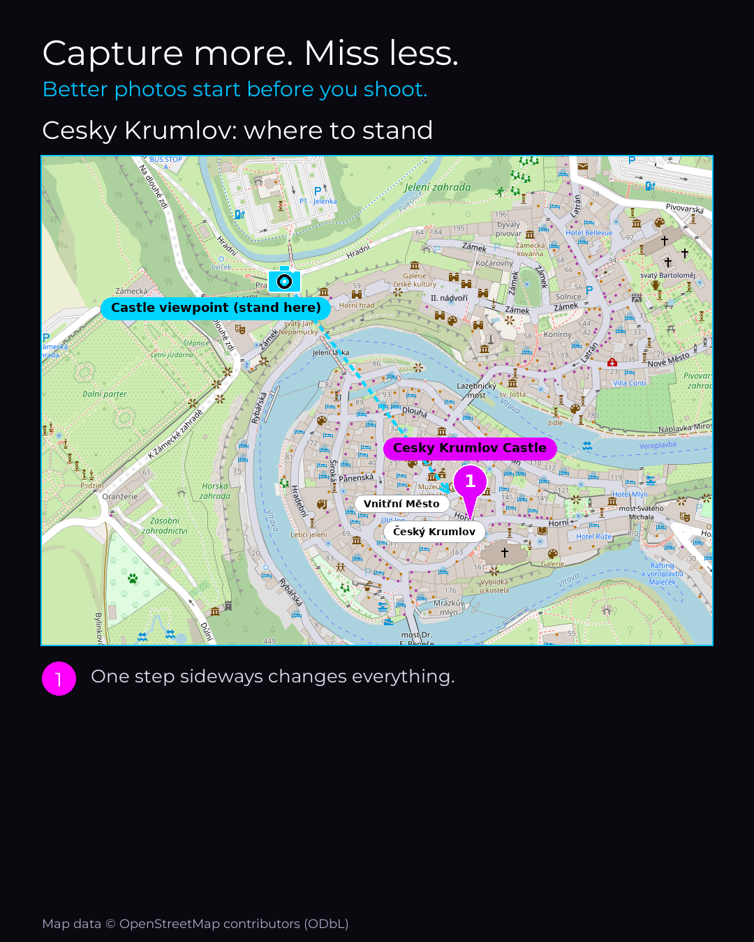 Shot map of Cesky Krumlov