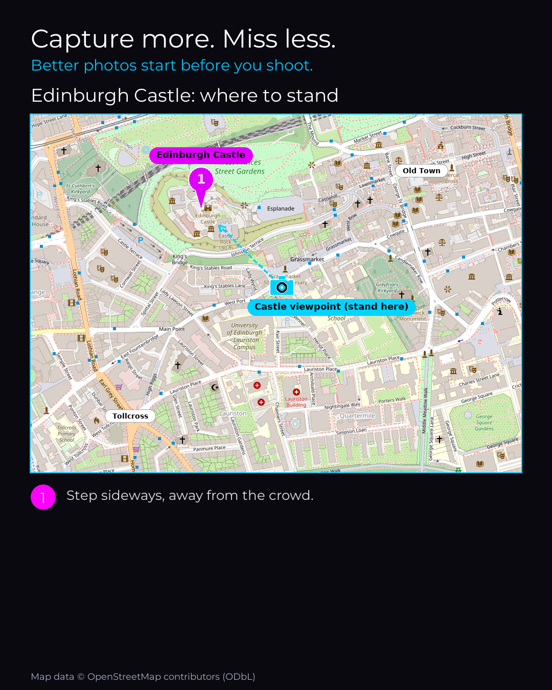 Shot map of Edinburgh Castle