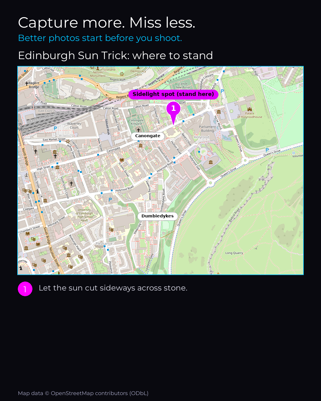 Shot map of Edinburgh Sun Trick
