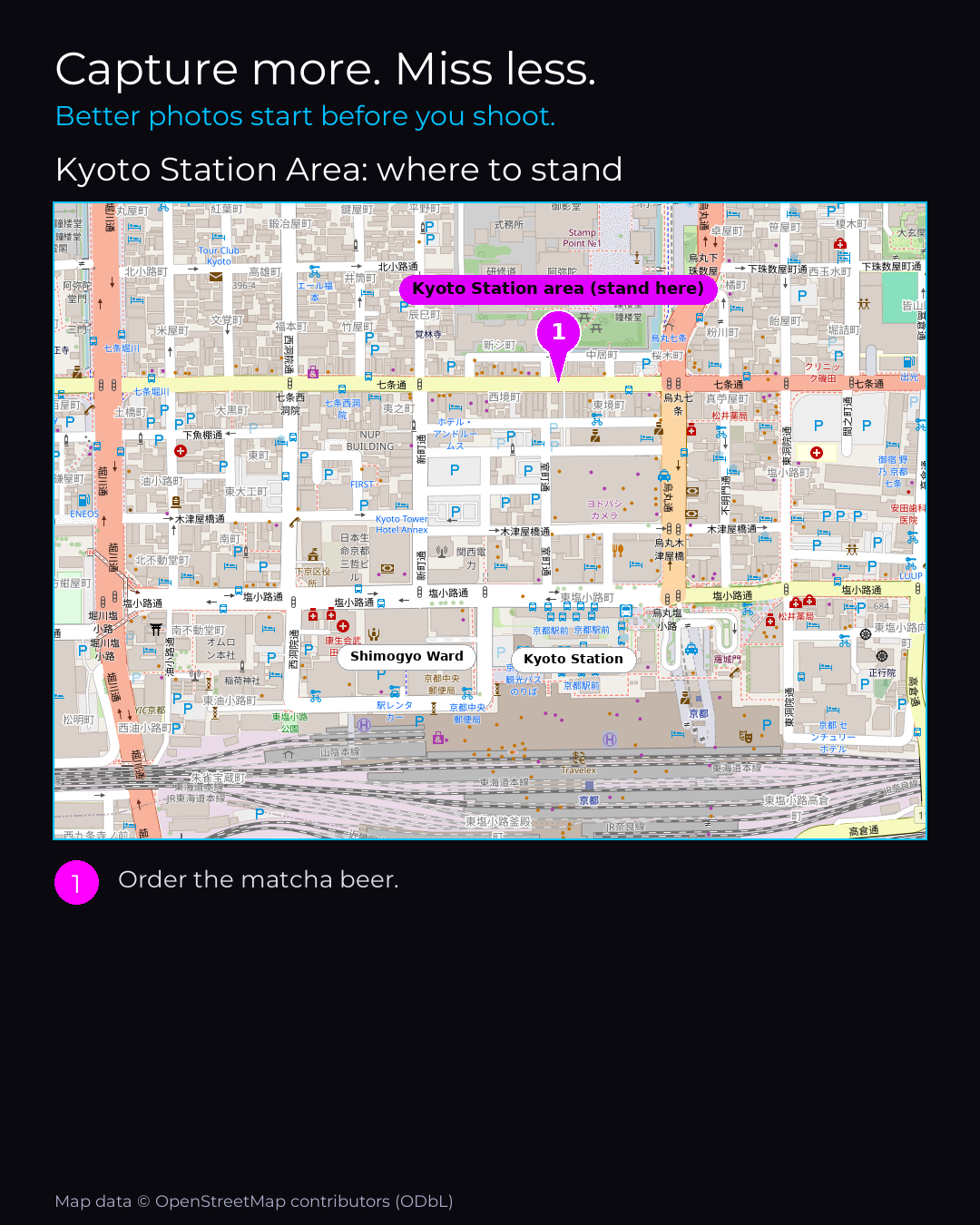 Shot map of Kyoto Station Area