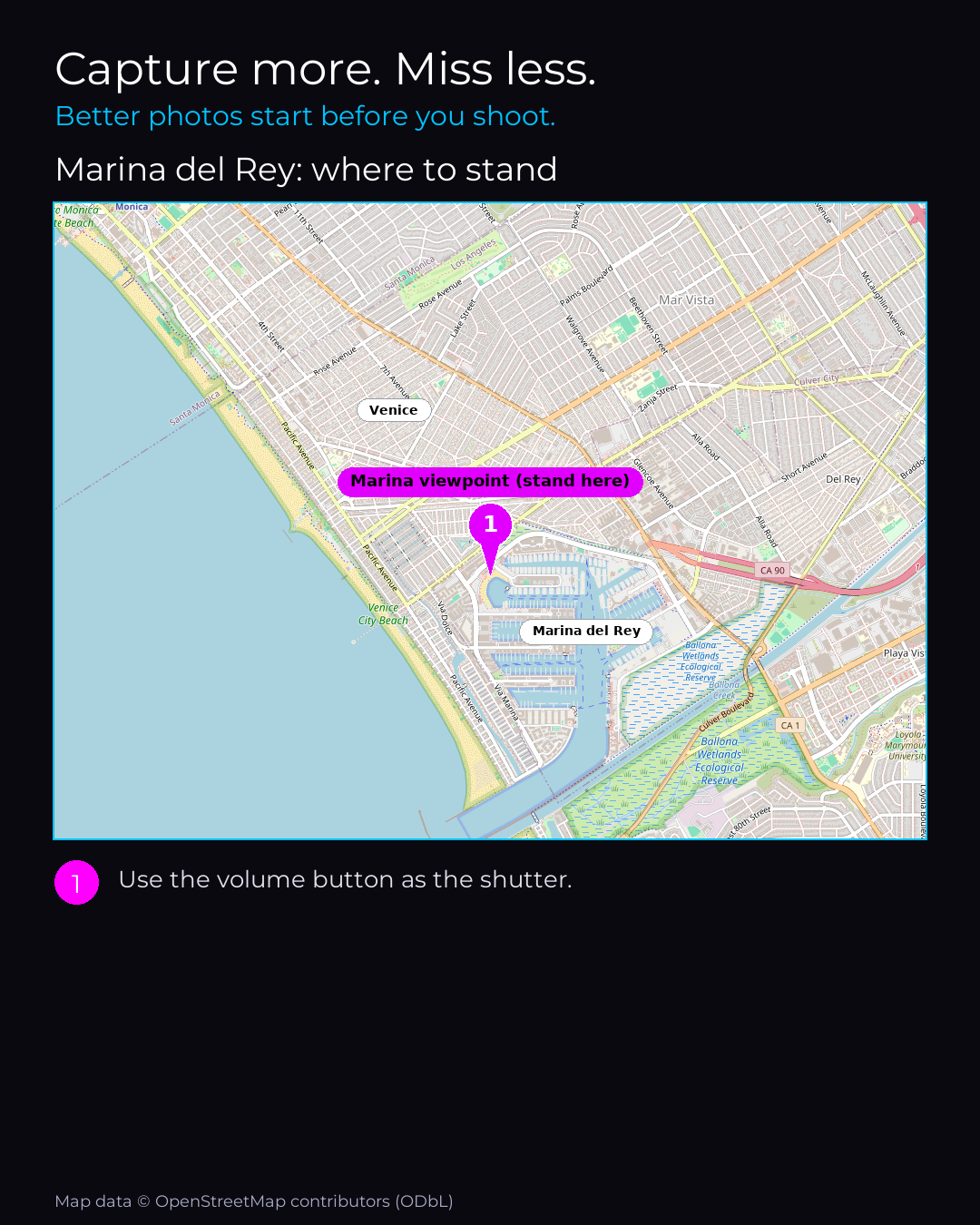 Shot map of Marina del Rey