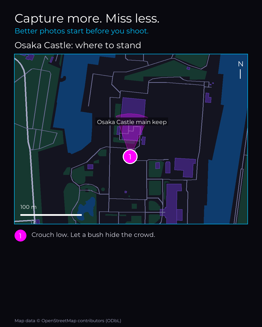 Shot map of Osaka Castle