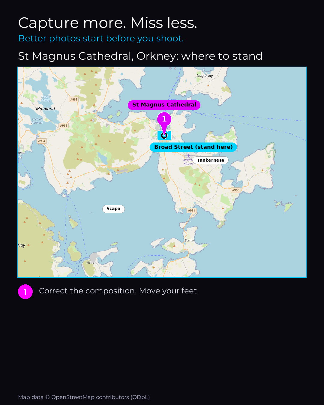 Shot map of St Magnus Cathedral, Orkney