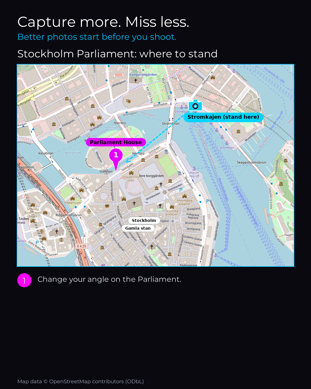 Shot map of Stockholm Parliament