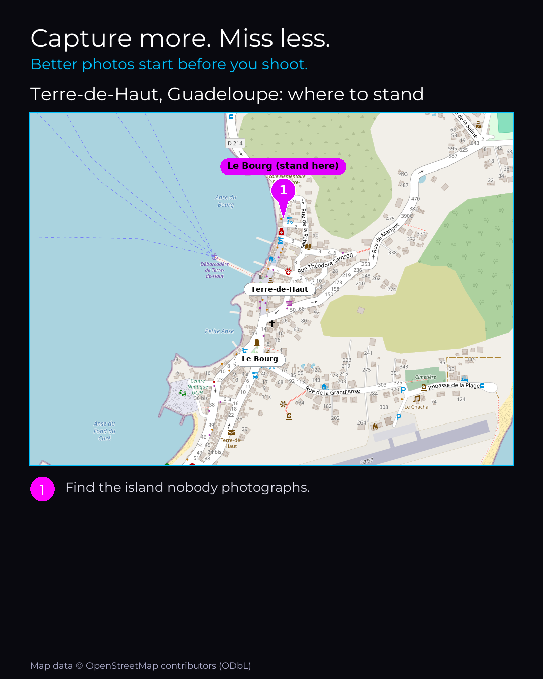 Shot map of Terre-de-Haut, Guadeloupe